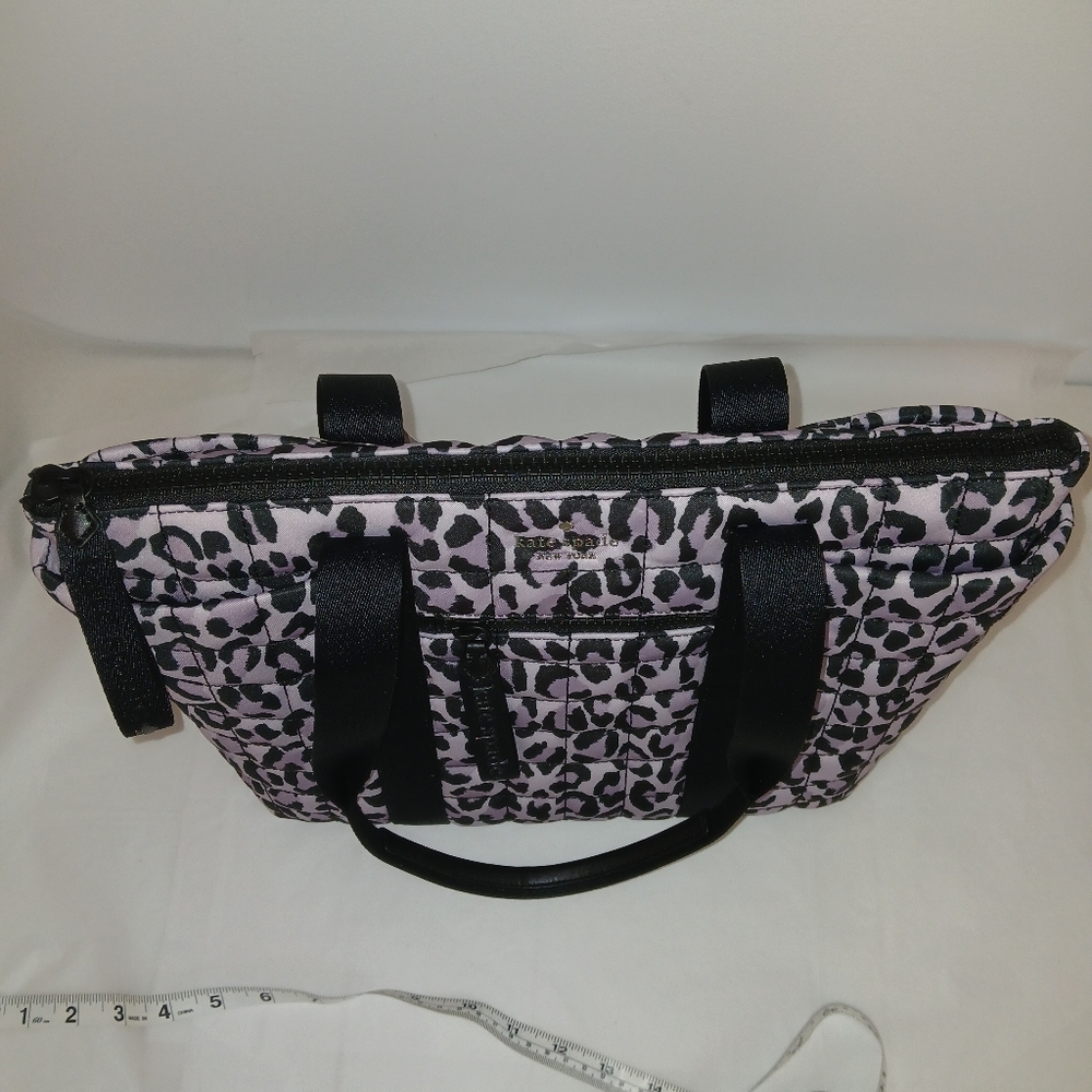Sold Kate Spade Camden Quilted Nylon Satchel Tote Leopard - Picture 7 of 14